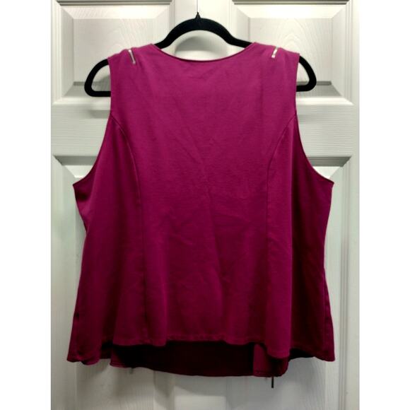 Lane Bryant Women's Size 18/20 Magenta Fuchsia Sleeveless V-Neck Ponte Knit Top - Picture 2 of 3